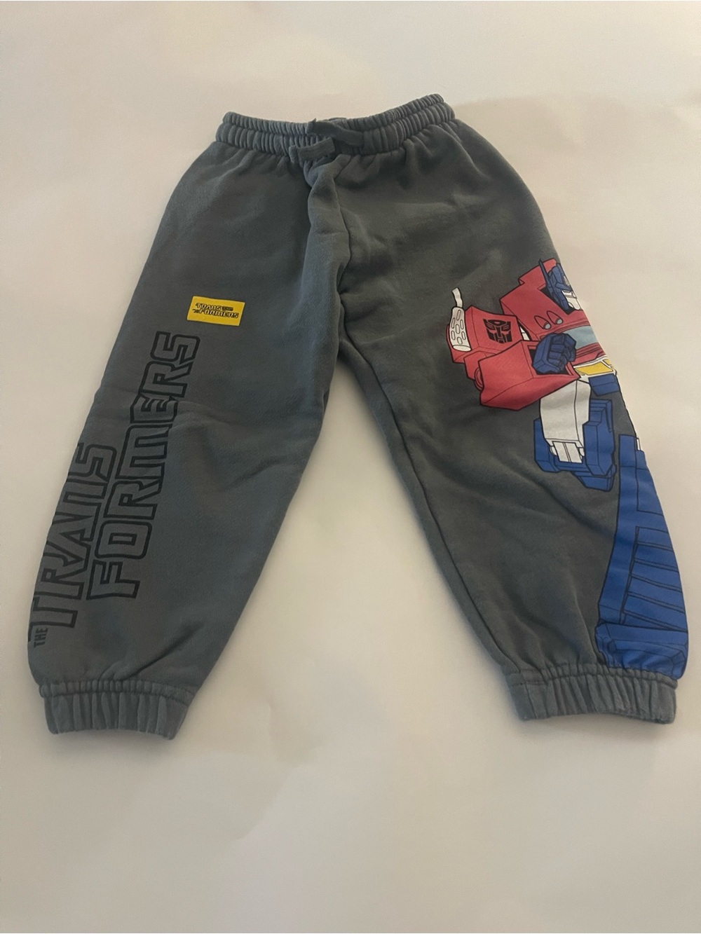 Zara Transformers Kids Graphic Gray & Blue Jogger Pants Size 4